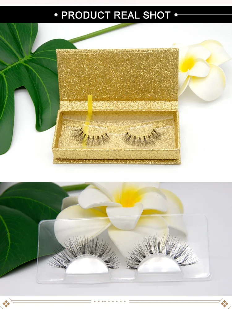 Wholesale hand made false eyelashes human hair lashes private label eyelash
