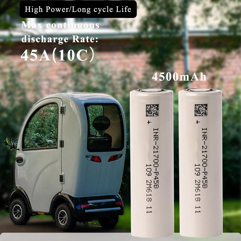 P45B INR-21700 4500mAh P45B high discharge 21700 battery 45A Lithium ion Rechargeable Battery