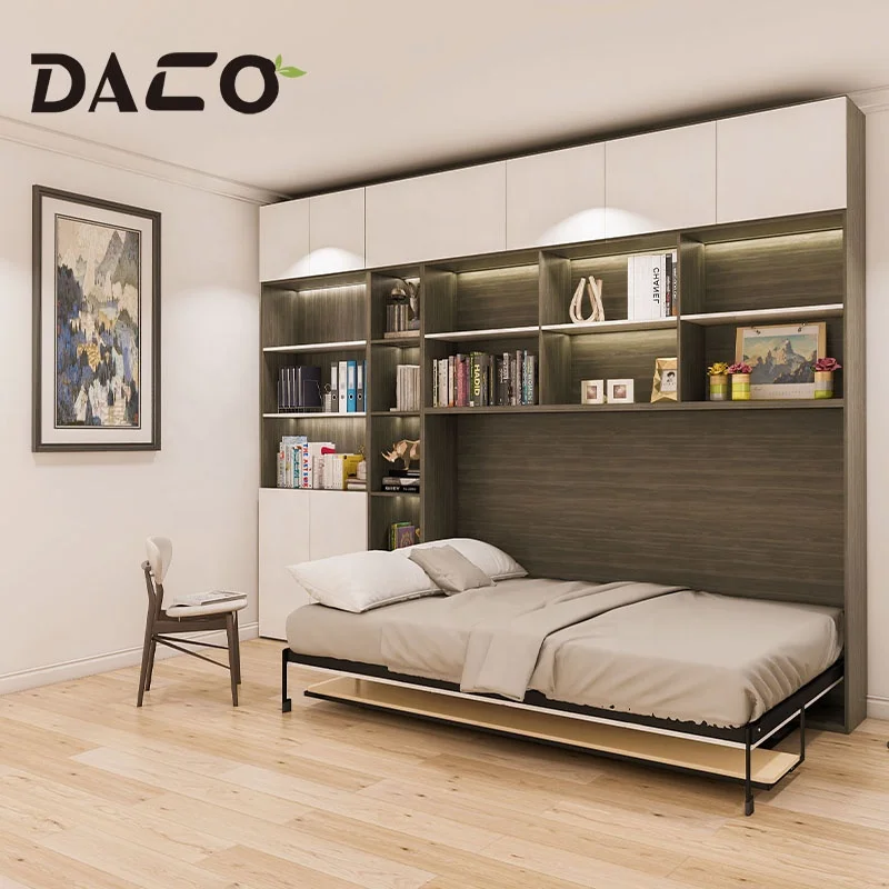 DIY installation free standing Horizontal Desk Folding Wall Bed Hardware With table