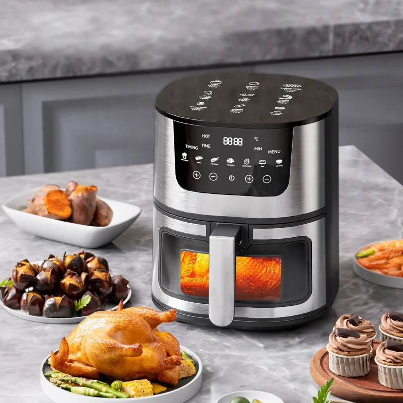 7L Large Capacity Smart Electronic Digital Visual Deep Fryer Without Oil 2400W Multi-Function With Touchscreen Air Fryer