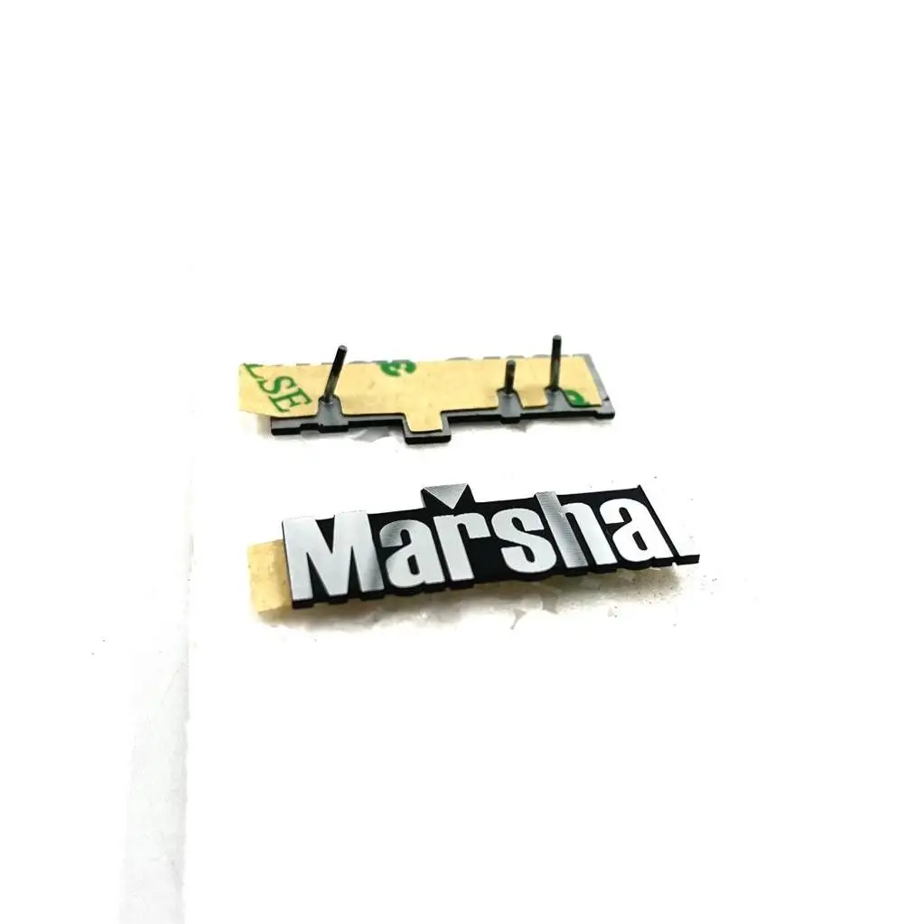 High Quality Custom Metal 3D Embossed Label Brushed Anodized Aluminum Logo Name Plate Metal Logo Die Casting Metal Nameplate