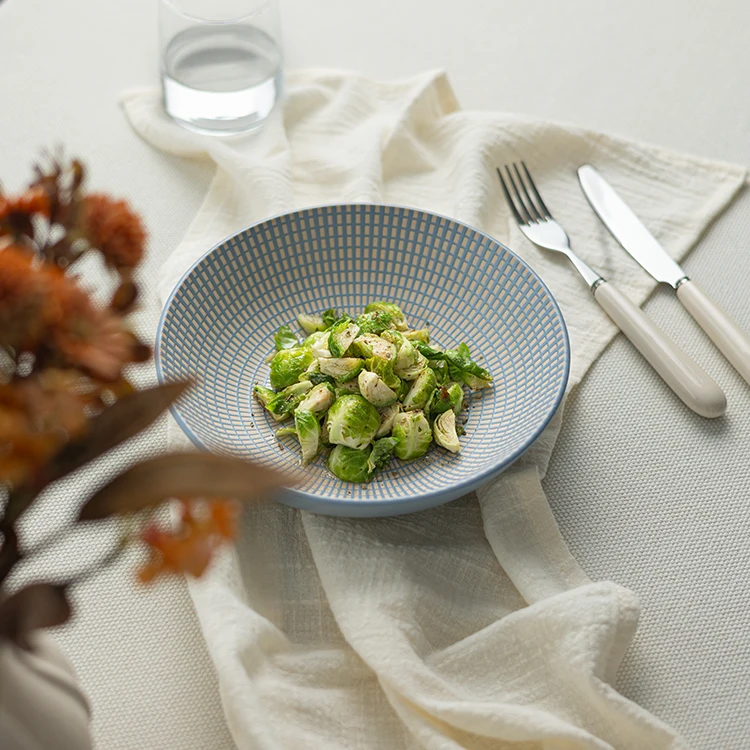 Factory Wholesale Custom Dinnerware Stoneware Dish Isolation Glazed Ceramic Nordic Tableware Dinner Set