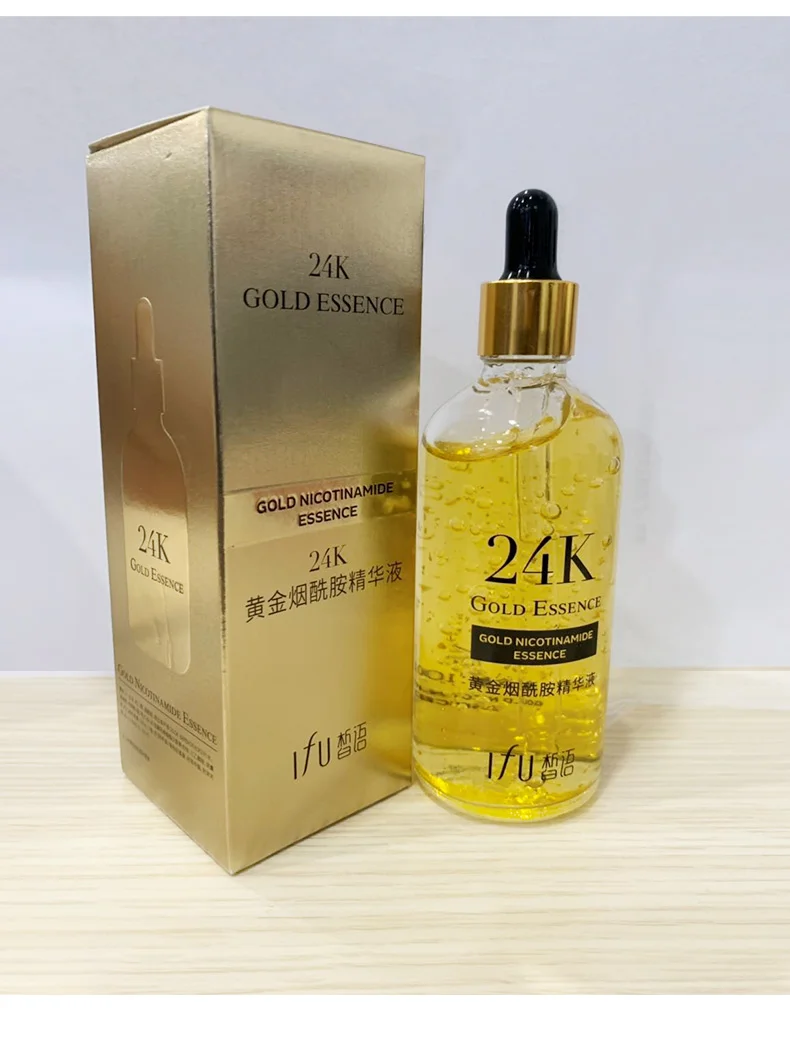 OEM Nourishing and hydrating primary hyaluronic acid liquid Moisturizing Essence 24k gold essence