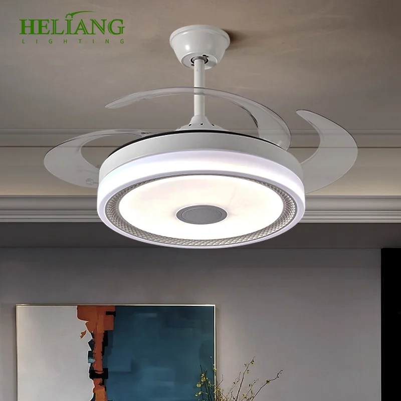 Manufacturers wholesale Home Appliances Abs Blades Dc Bldc Remote Control Invisible Ceiling Fan Lamp