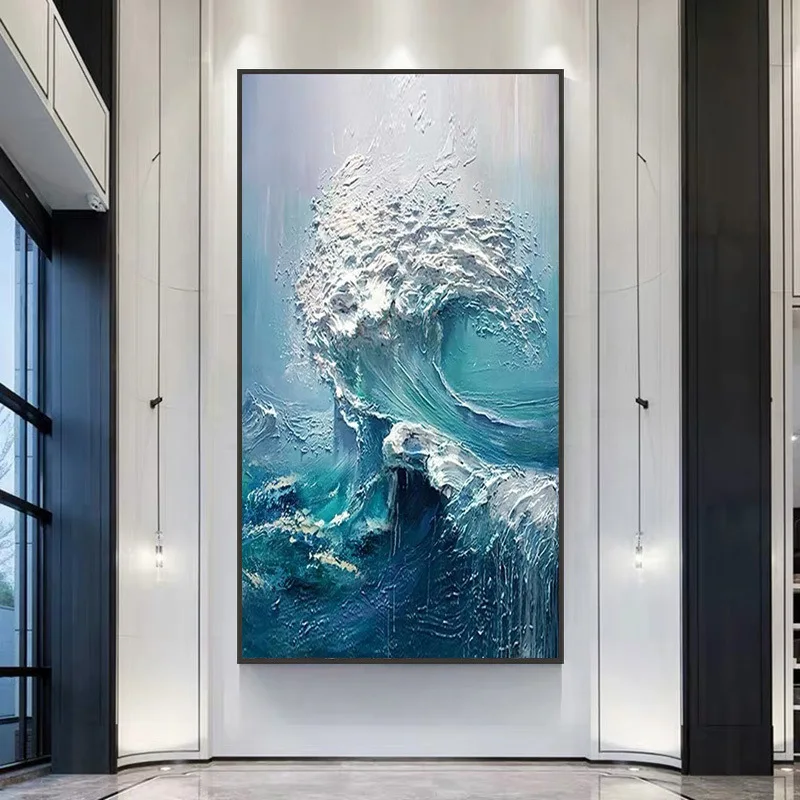 100 ручная роспись белая морская ткань 3D текстура Толстая современная абстрактная настенная живопись маслом на холсте ручной работы