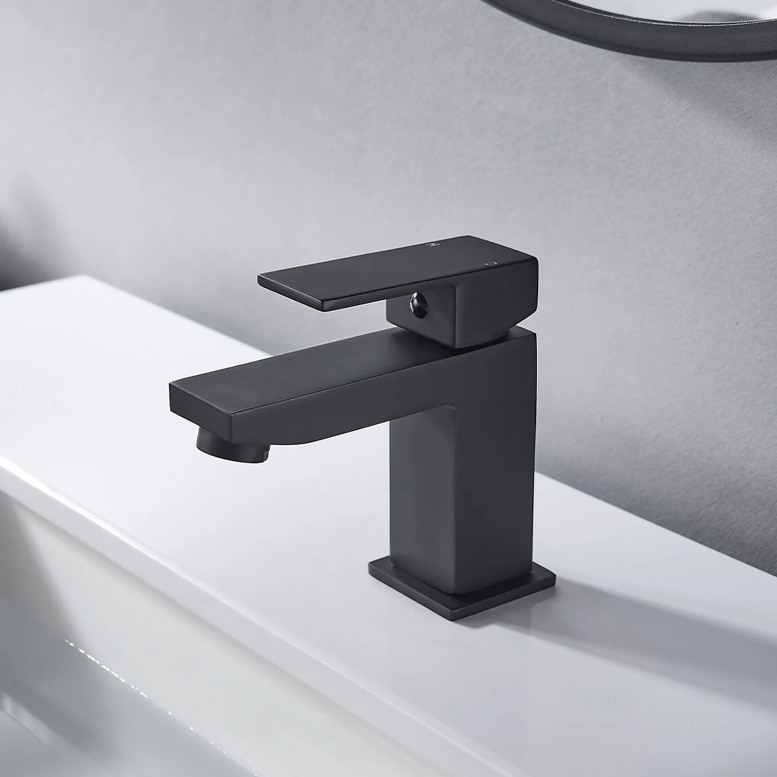 Matt Black Brass Single Handle Bathroom Faucets with Pop up Basin Waste Basin Faucet UK Basin Taps