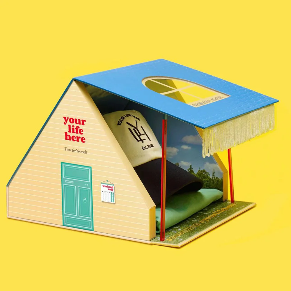 Romantic house cabin shape beauty cosmetics set serum box innovate unique makeup packaging