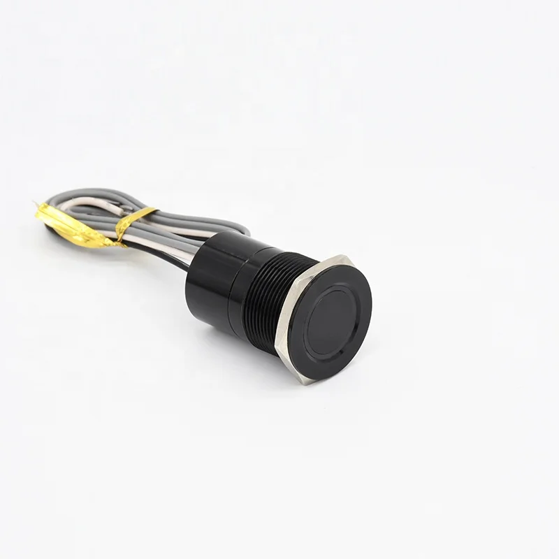 22mm Waterproof IP68 Metal Capacitive Touch Switch 16mm 19mm 25mm 30mm 1NO Or 1NC Momentary Or Latching  black shellr