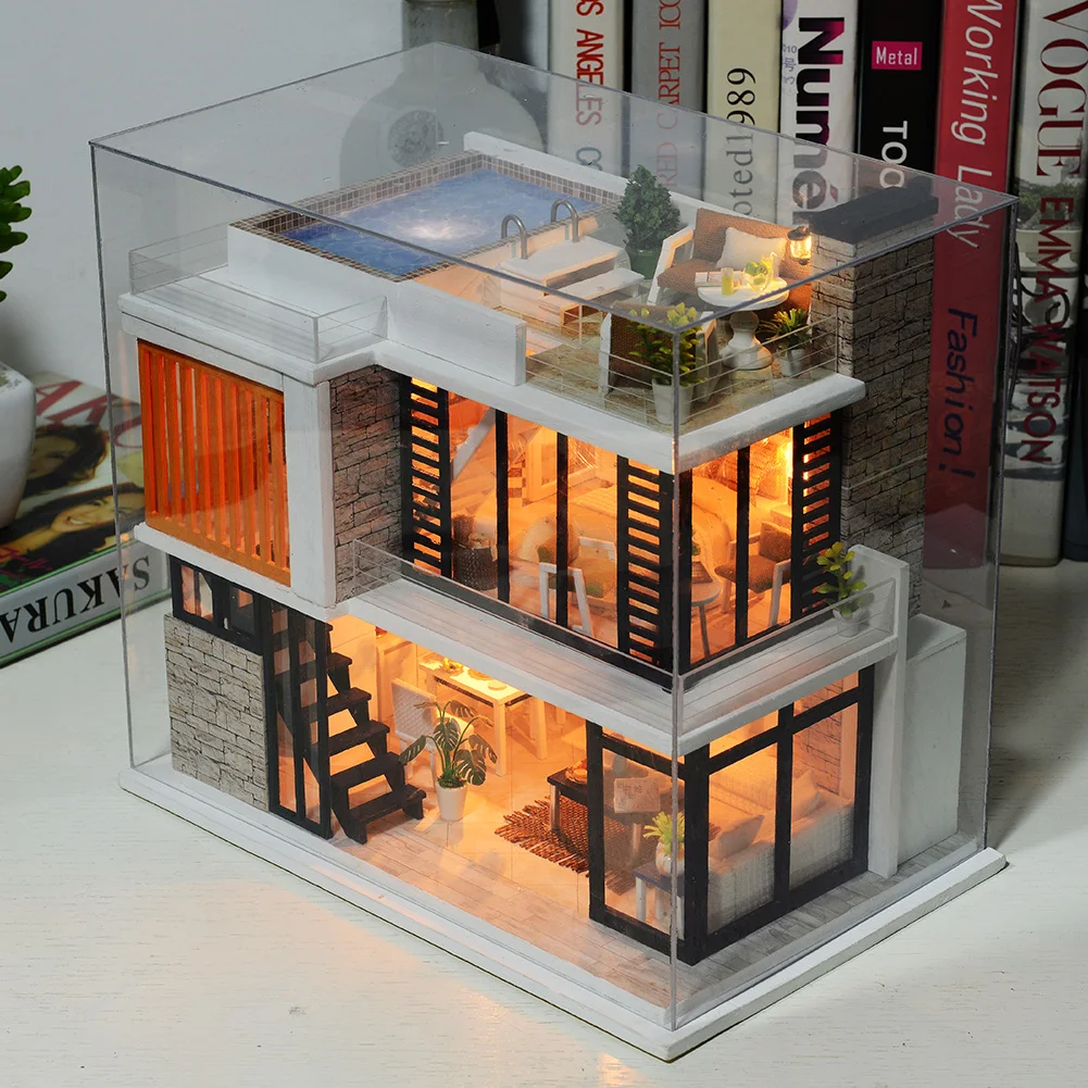 3D DIY Assembly Wooden Handmade Assembled Mini Building Blocks Gifts Toy Birthday House Wholesale Doll Houses