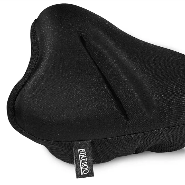 Bike Seat Cushion - Padded Gel Wide Adjustable Cover for Men & Womens Comfort, Compatible with Peloton, Stationary Exercise