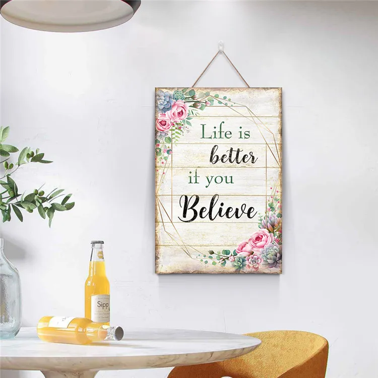 
creative hemp rope wall plaque wooden picture photo frame for decoration 