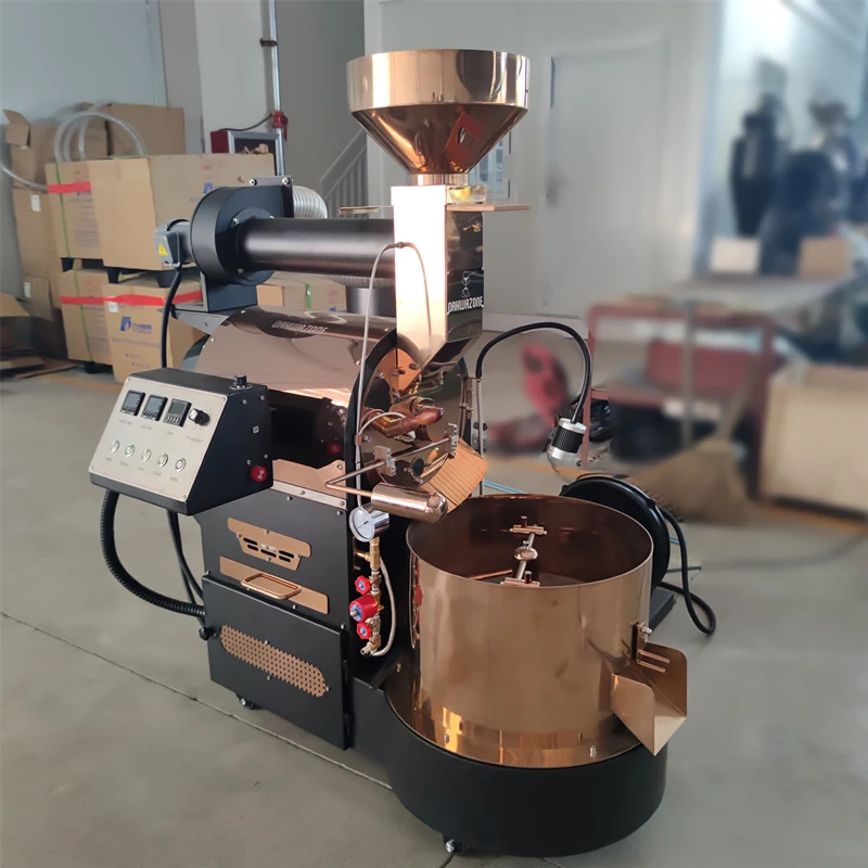  DONGYI 2021s semi-hot air 1kg 2kg 3kg double wall drum coffee roaster with Artisan roasting data