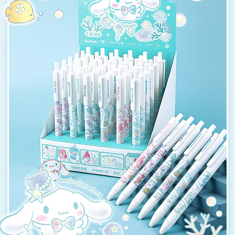 0.5mm press neutral pen Guangbo  Melo pink rabbit big ear white dog pudding pen