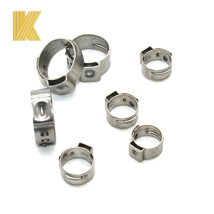 PEX pipe stainless steel 304 single ear hose clamp with 7mm bandwidth