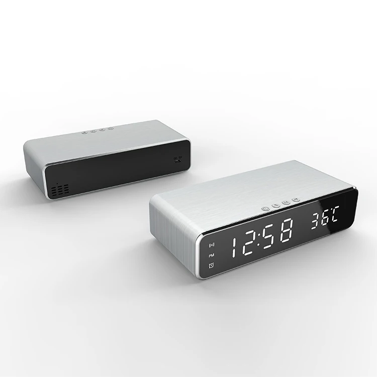 Беспроводное зарядное устройство цифровой будильник с температурным дисплеем лучший домашний стандарт Ce ABS белая коробка 5