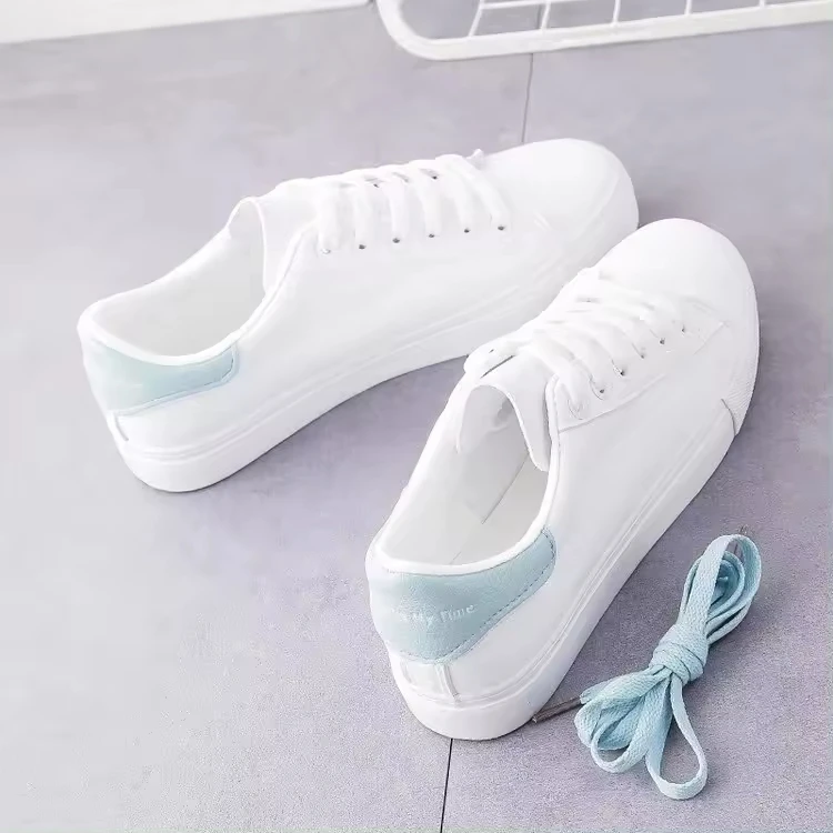 2024 Wholesale Summer New footwear Fashion Student Round Toe Sneakers Sports Leisure Single thick sole white shoes women