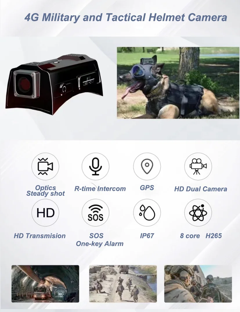 4g Smart Tactical Helmet Front & Back Camera Recorder
