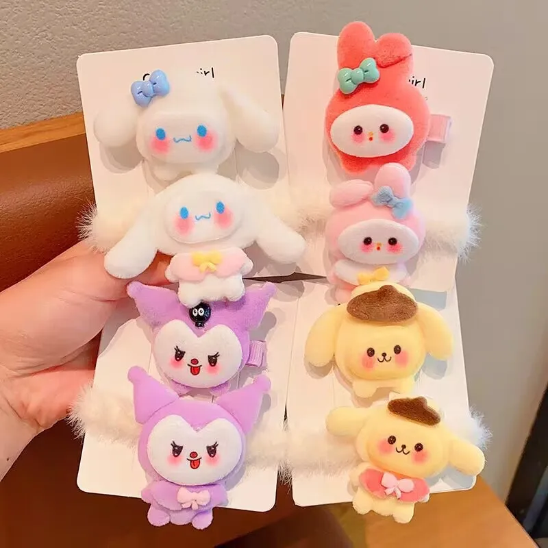 Wholesale Kids Sweet Cute High Elastic Rubber Bands Elastic Hair Accessories Plush Cartoon Hair Bands For Girls