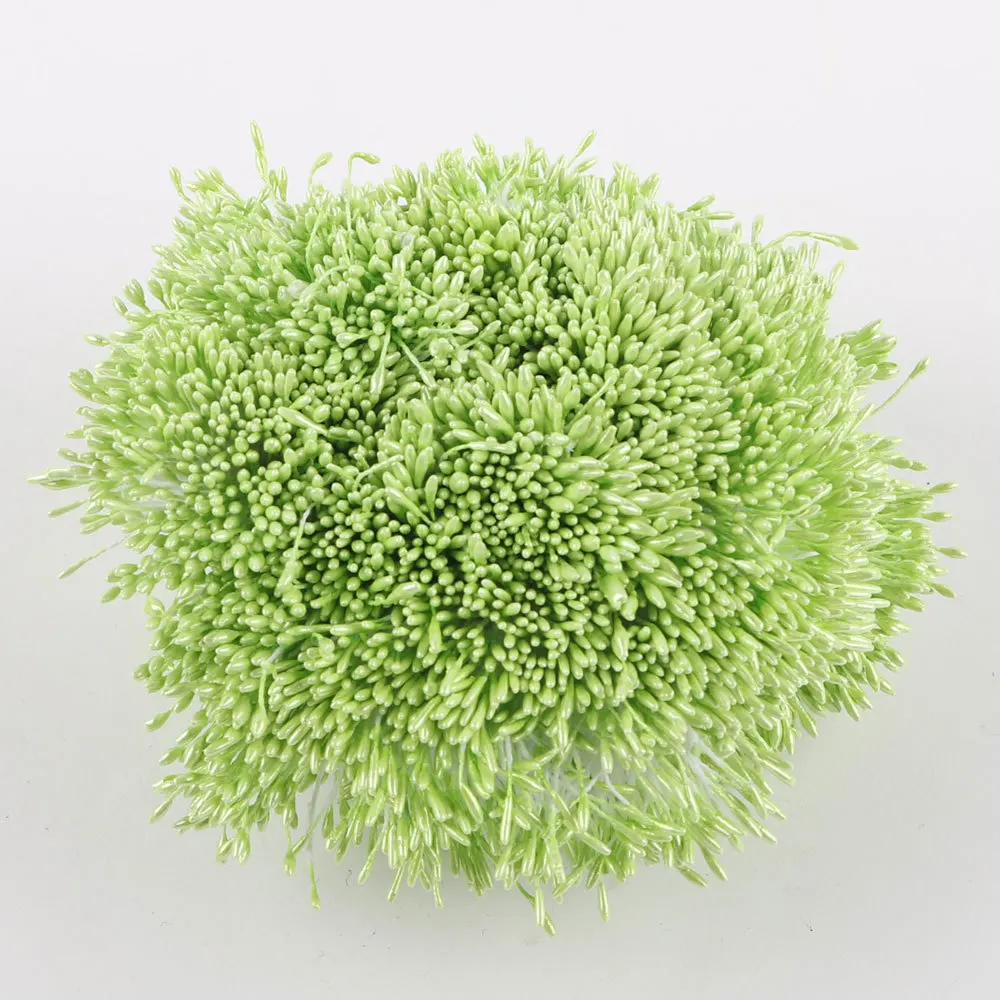 576pcs 1mm Gypsum and Cotton Cord Double Heads Stamen Pistil Cake Decorative Artificial Pearl Flower Stamen