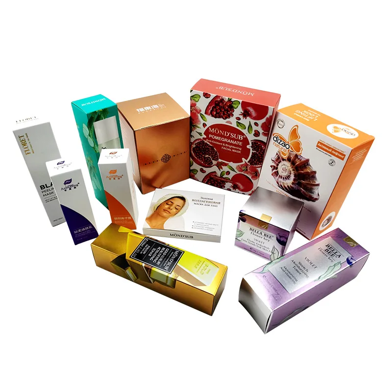 Печать логотипа на заказ белая картонная Косметическая цветная упаковочная бумажная