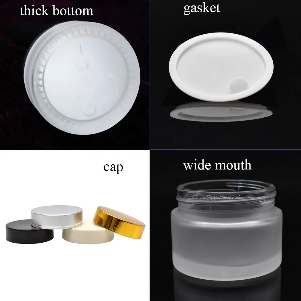 free sample glass cosmetic cream jar 15g 20g 30g 50g frosted glass cleansing cream container