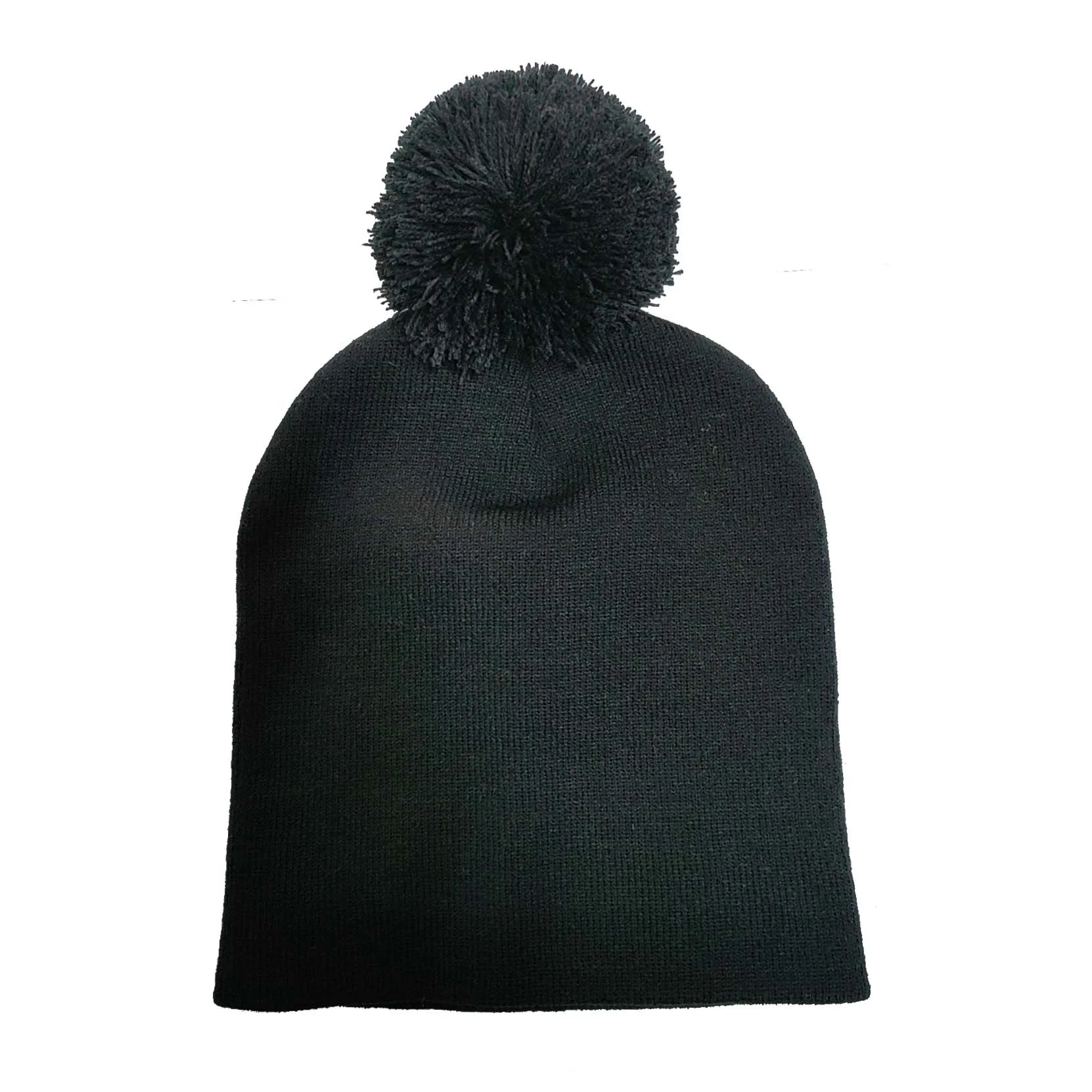 Cheaper Custom Design Unisex Solid Color Plain Comfortable Soft Knitted Hats Winter Beanies With Pom Pom