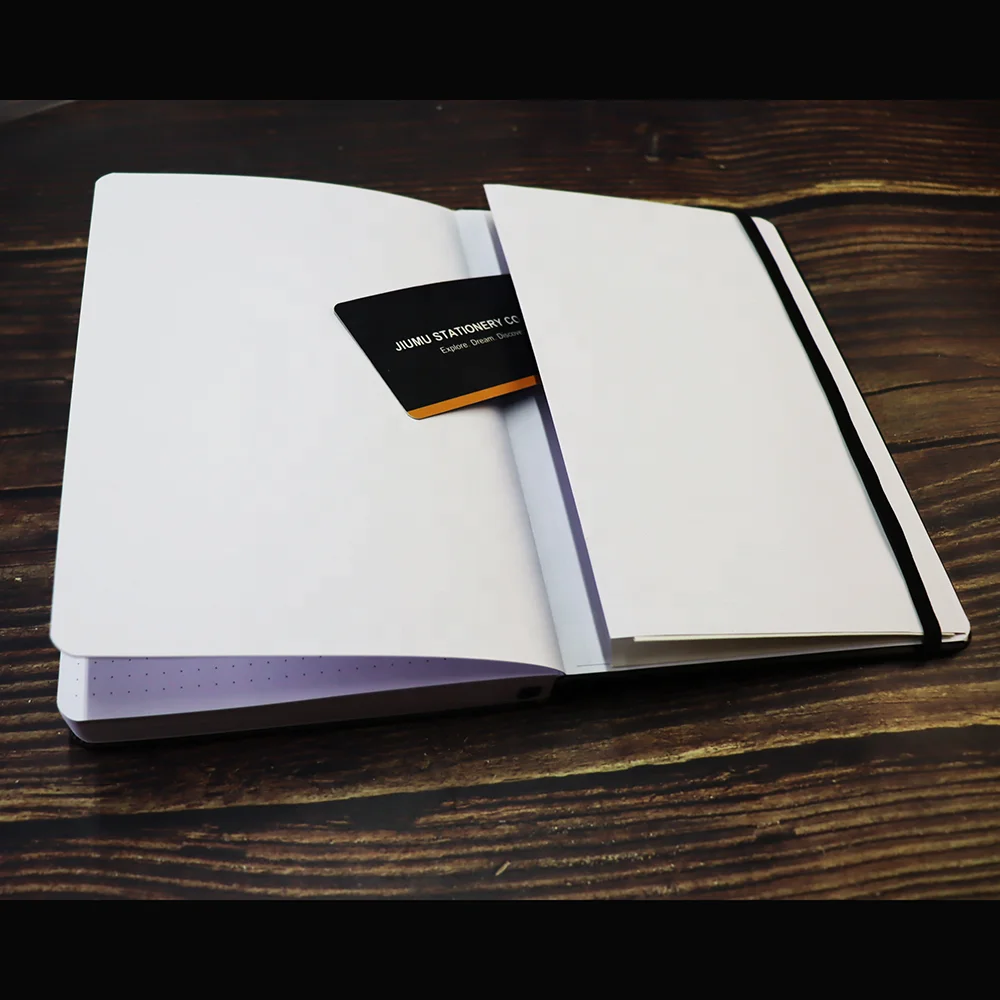 Customize Big A6 Hardcover PU Leather 160gsm White Paper Traveller Size Ultra Slim Notebook With Dot Page