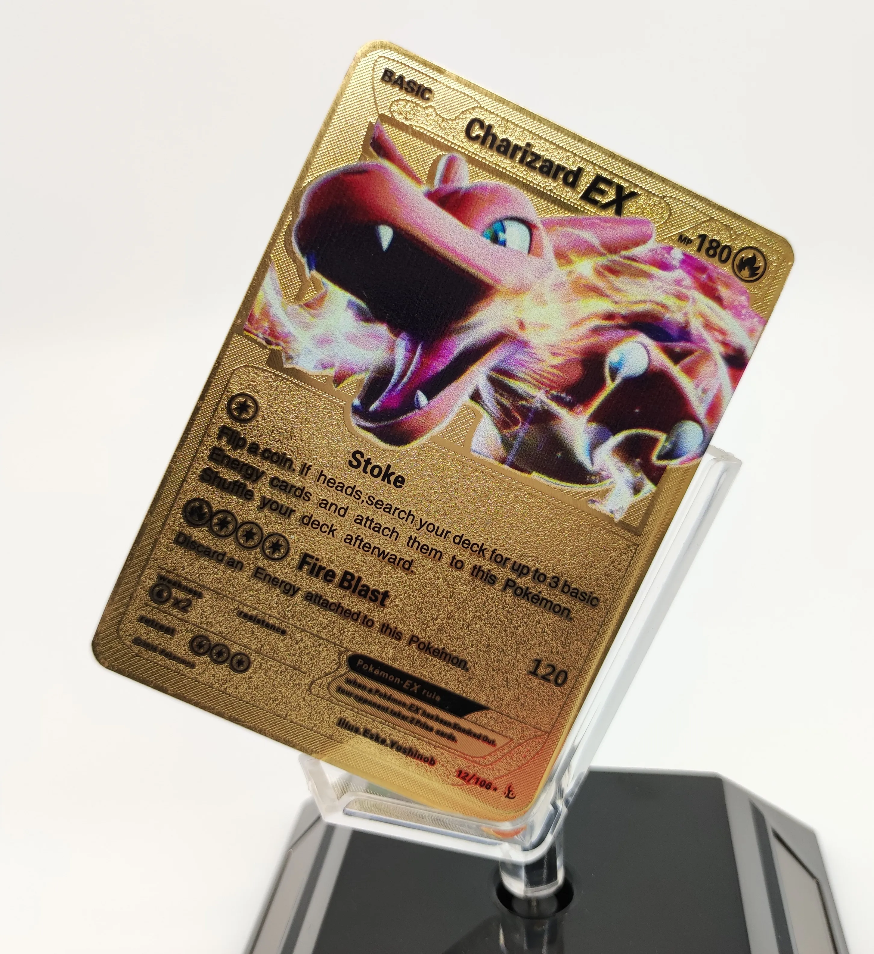 Быстрая доставка радуга Charizard Pika chu Vmax Hp330 Gx золотые металлические тыкать моновые карты новые торговые