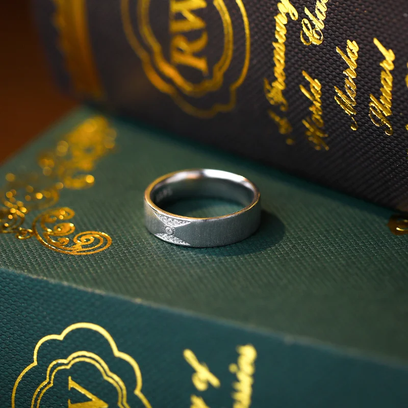 2024 High quality 925 sterling silver casual rings jewelry minimalist rhodium plated unisex band rings for ladies