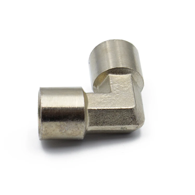 Китайский завод, высокое давление, никелированный FxM 90 градусов, кованый латунный пневматический соединитель, воздушная Резьбовая труба, фитинги