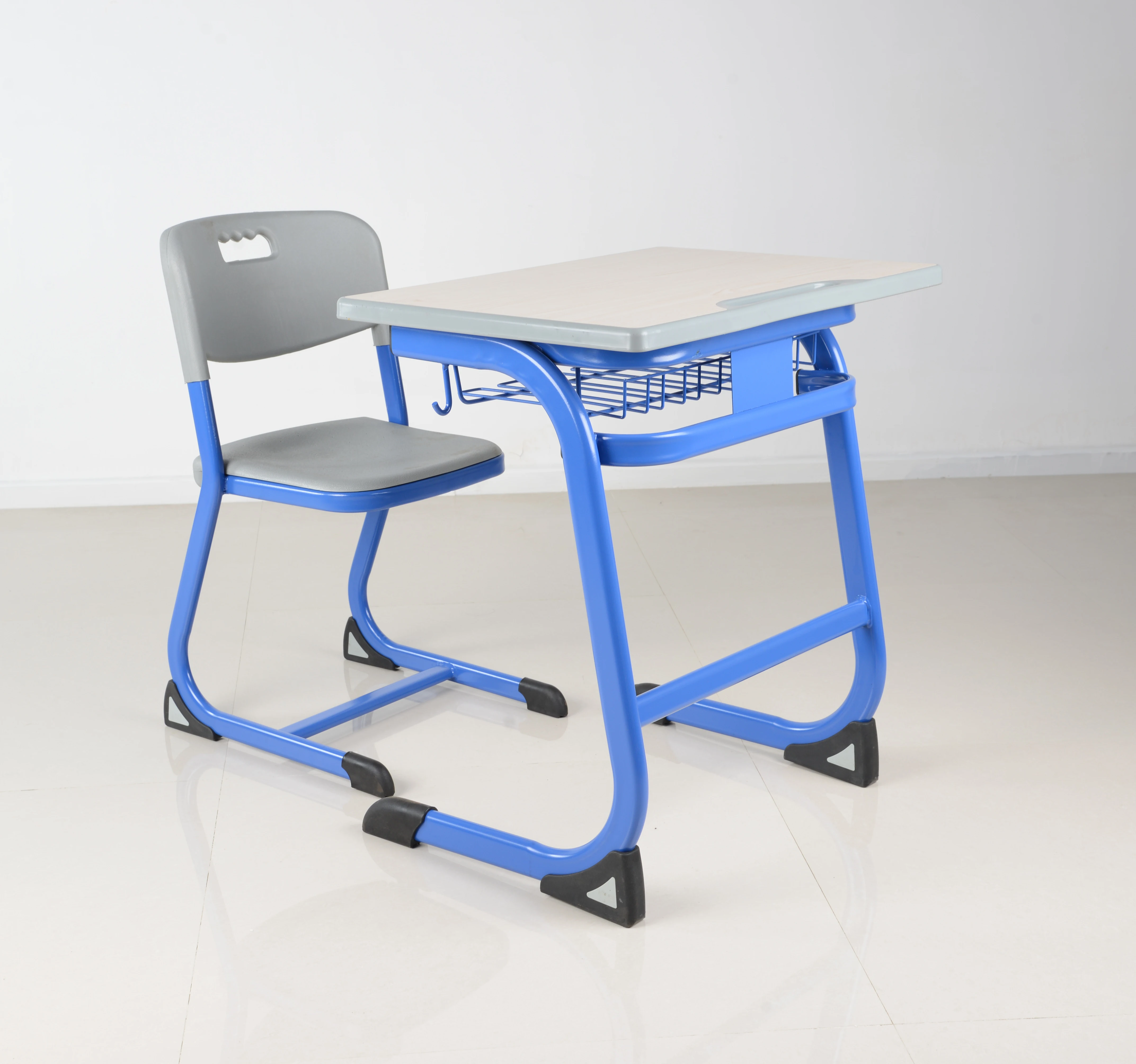 Single seat desk and chair seat school furniture Fixed Height