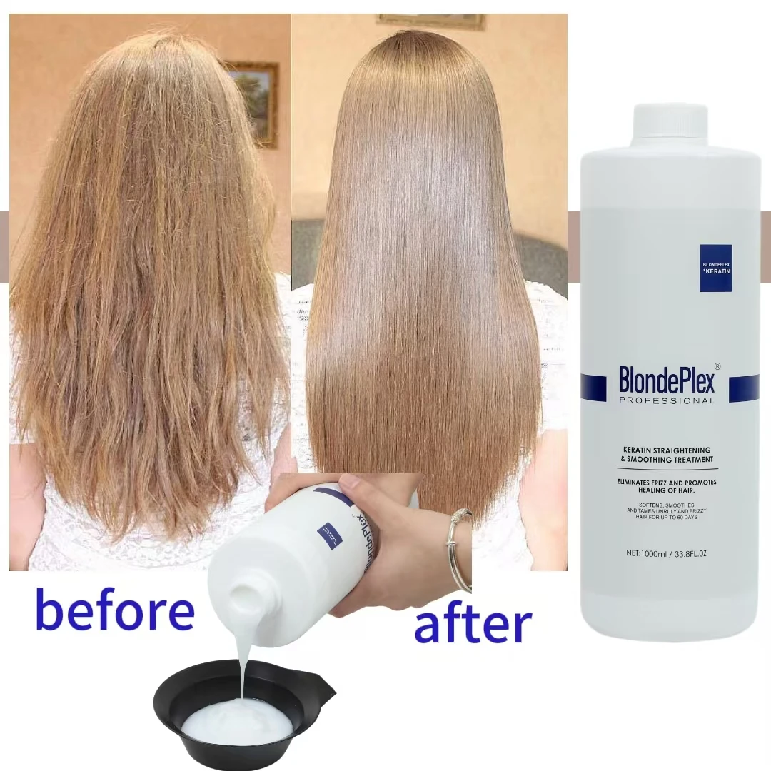 Blondeplex Private Label Keratin Cysteine Formaldehyde Smoothing Hair Treatment Professional Salon Hair Care