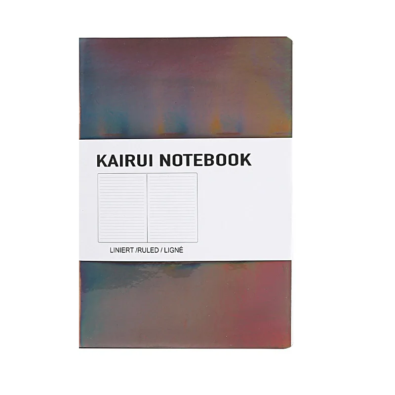2023 Hot Selling Custom Print Softcover Office Supplies Matte Holographic Notebook  with Custom  Emoboss  Logo