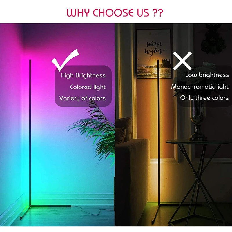 Dimmable LEONC RGB Color Changing LED Modern Floor Lamps Wholesale China Nordic Minimalist Luxury Designer Standing Lamp