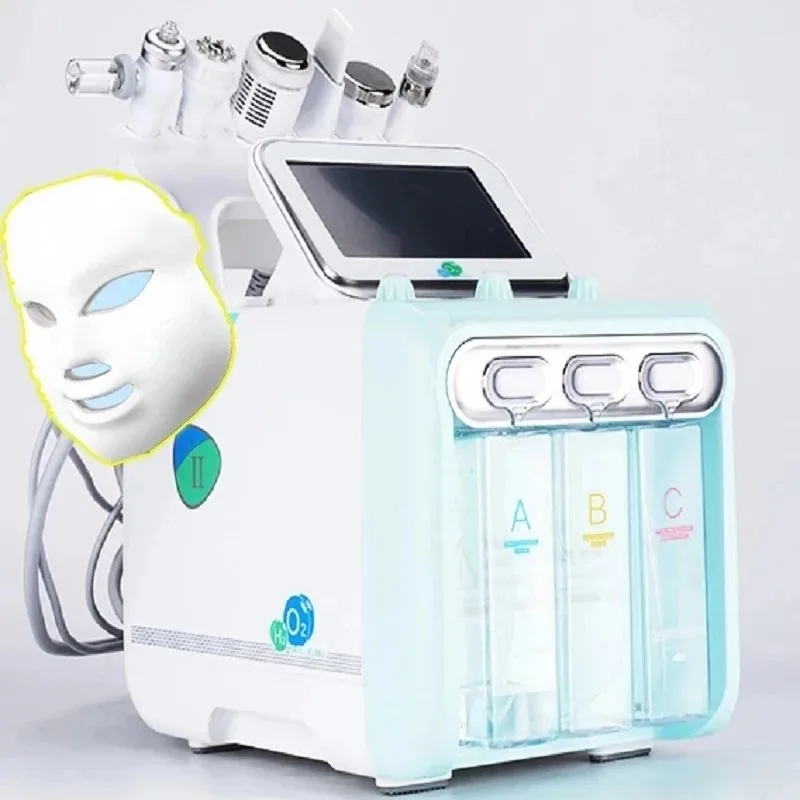  Новинка 2021 7 в 1 уход за кожей Гидра дермабразия Аква-пилинг H2O2 Малый пузырьковый аппарат для красоты лица со светодиодной подсветкой терапевтическая