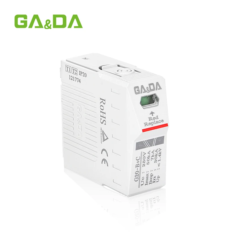 AC series electronic equipment Power surge protector spd T1+T2 surge protection device
