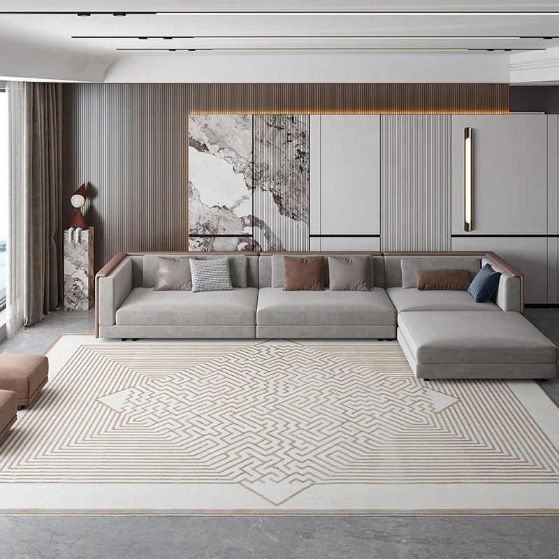 Hot sale machine made modern abstract pattern carpet and rugs living room large high density suede