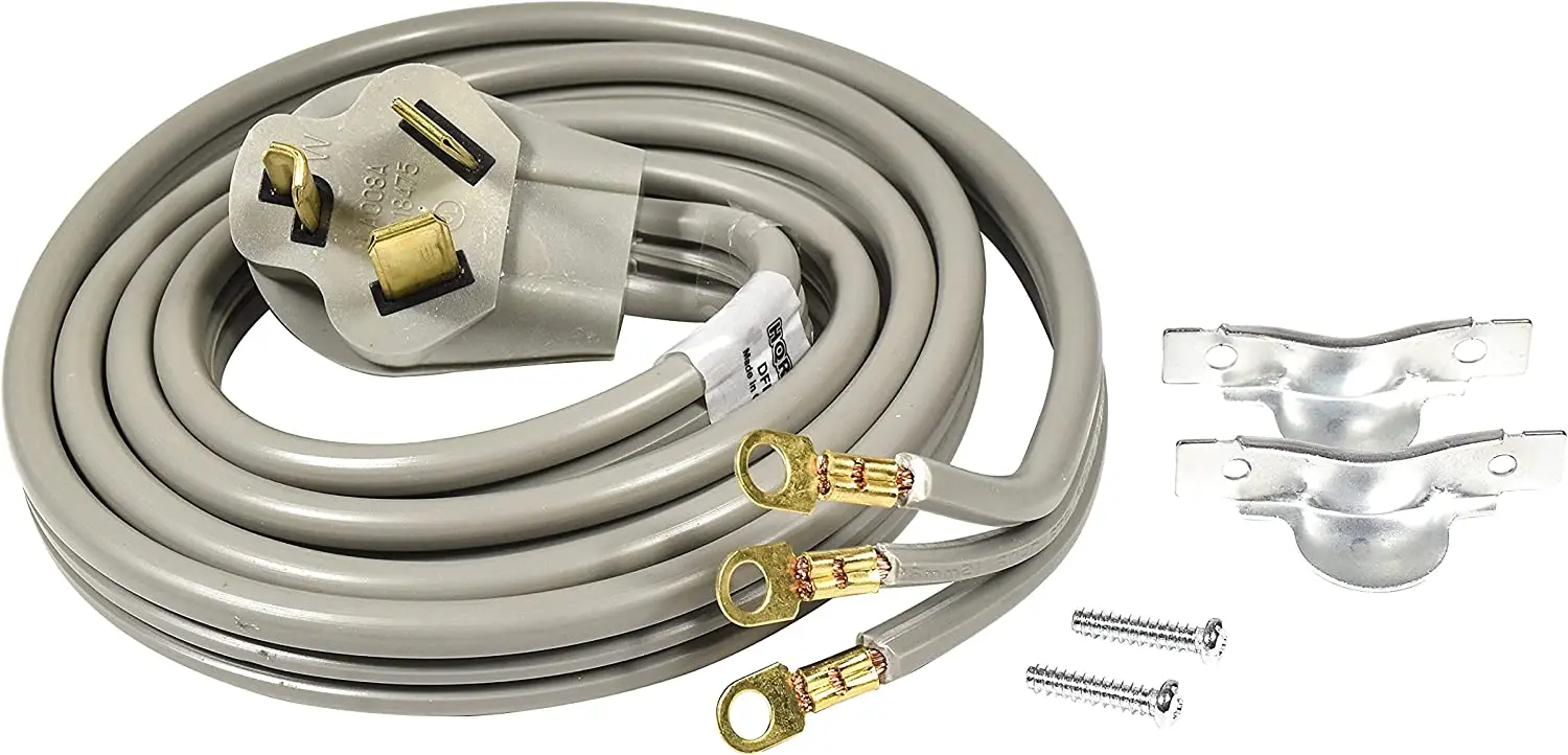 50Amp Appliance Power Cord, 3 Prong Dryer Cord, 3 Wires with Eyelet Connectors 8-Gauge copper conductors U-L Listed