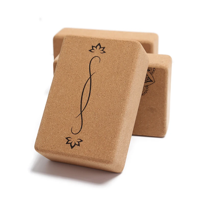 Natural and Eco-Friendly Cork Yoga Blocks Brick for Yoga Pilates and Balance Training