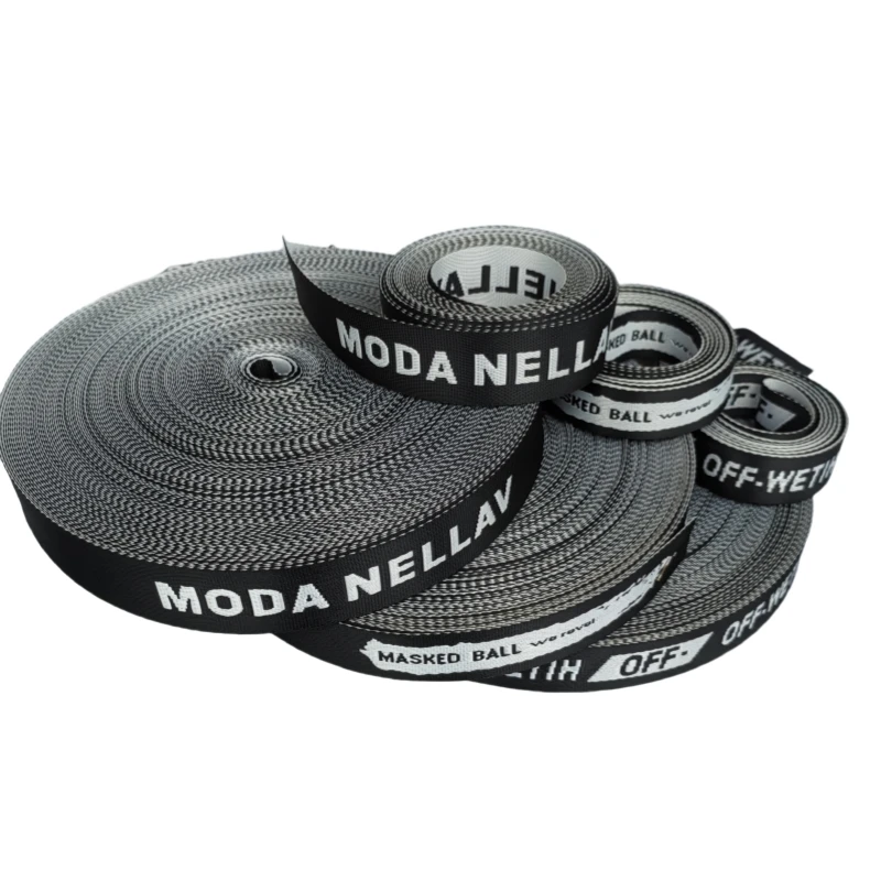 High Tenacity 2/5' 1/2' 3/5' 4/5' PP Nylons custom design jacquard webbing for clothing bag