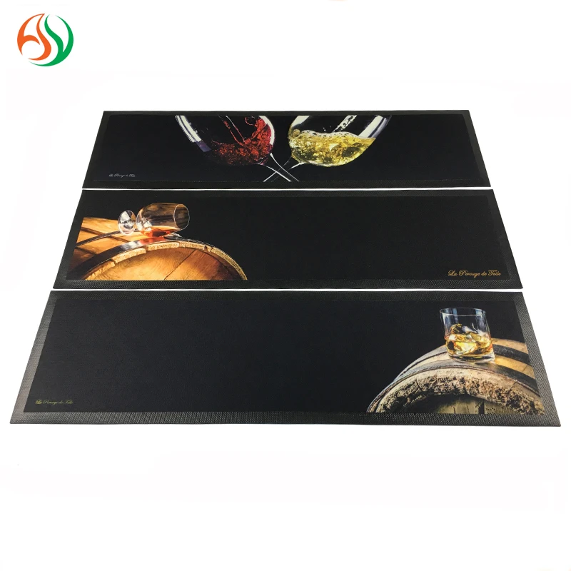 Top Seller Custom Rubber Barmat Branded Nitrile Service Tuborg Bar Mats With Logos