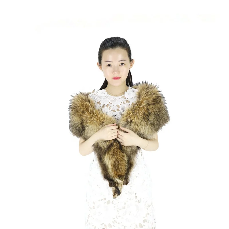 Women Scarf Real Fox Fur Long Shawl Stole Wrap Shrug Scarf Pashmina Bridal Wedding Winter Thick Warm stola echarpe