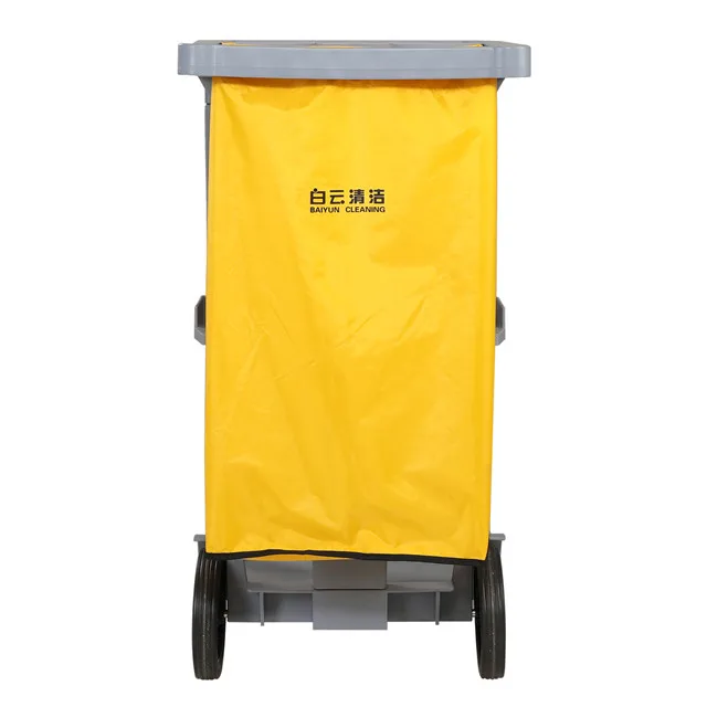 AF08170 Grey Swift Hospital Hotel Folding Janitor Cart Housekeeping Equipments Cleaning Trolley Cart