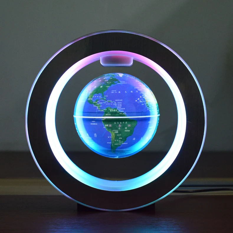 magnetic levitating and rotating globe with LED light globe