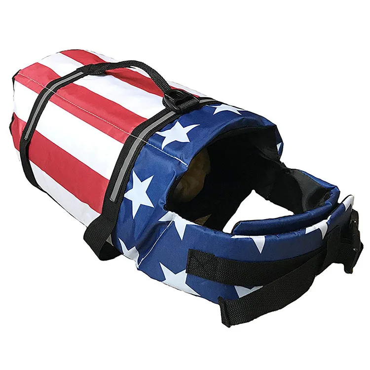 Pup Dog Life Jacket American Flag Life Vest for Puppies and Dogs Safe Secure with Extra Padding safety hunting life vest