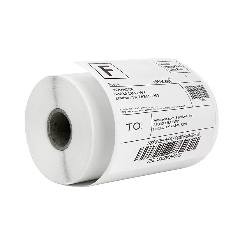 Biodegradable Waterproof Custom Printed Logo Black Self Adhesive Vinyl Gold Foil Packaging direct thermal label rolls