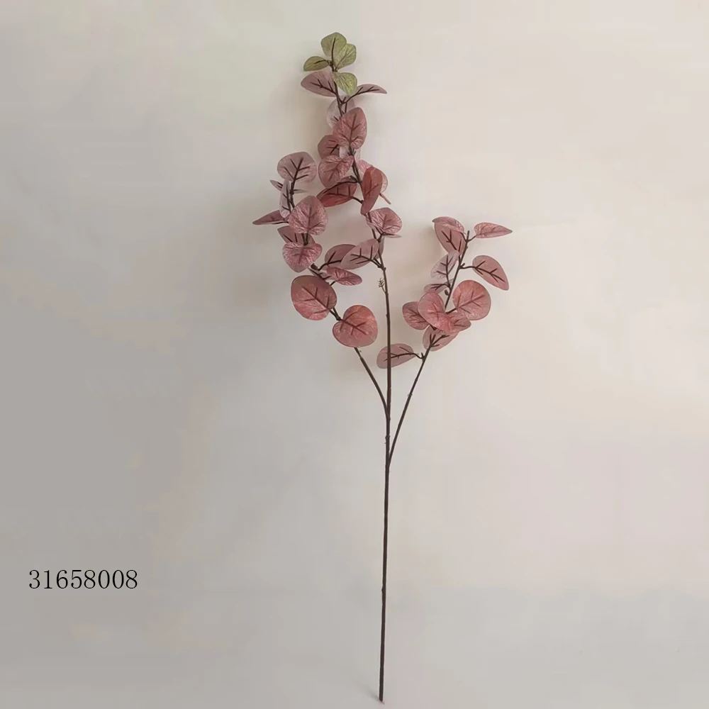 Factory Popular Selling 3D Digital Printing Artificial Fabric Eucalyptus Branch for Wedding Party Indoor Outdoor Home Decoration