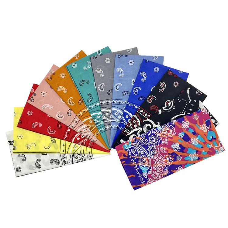 Cotton Paisley Pattern Bandanas Face Mask Square Scarf Headwear Handkerchiefs