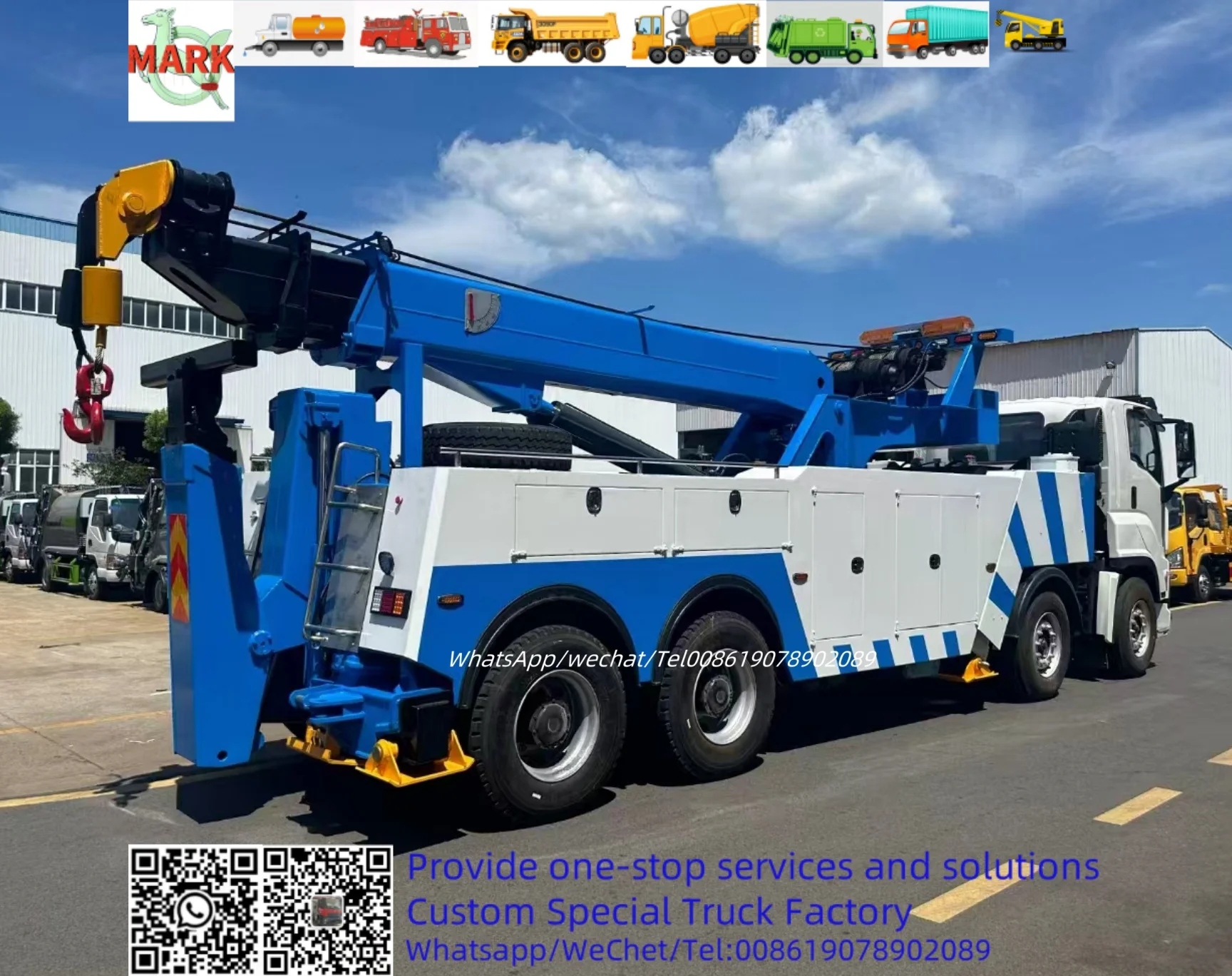 I-suzu Giga Heavy Duty Wrecker 50 Tons Two Stage Lift Boom 8x4 Trailer With Crane Factory Price Towing And Crane Combined Truck