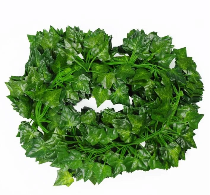 Green Ivy Leaves Artificial Grape Vine Fake Parthenocissus Foliage Leaves 2m long leaves vine